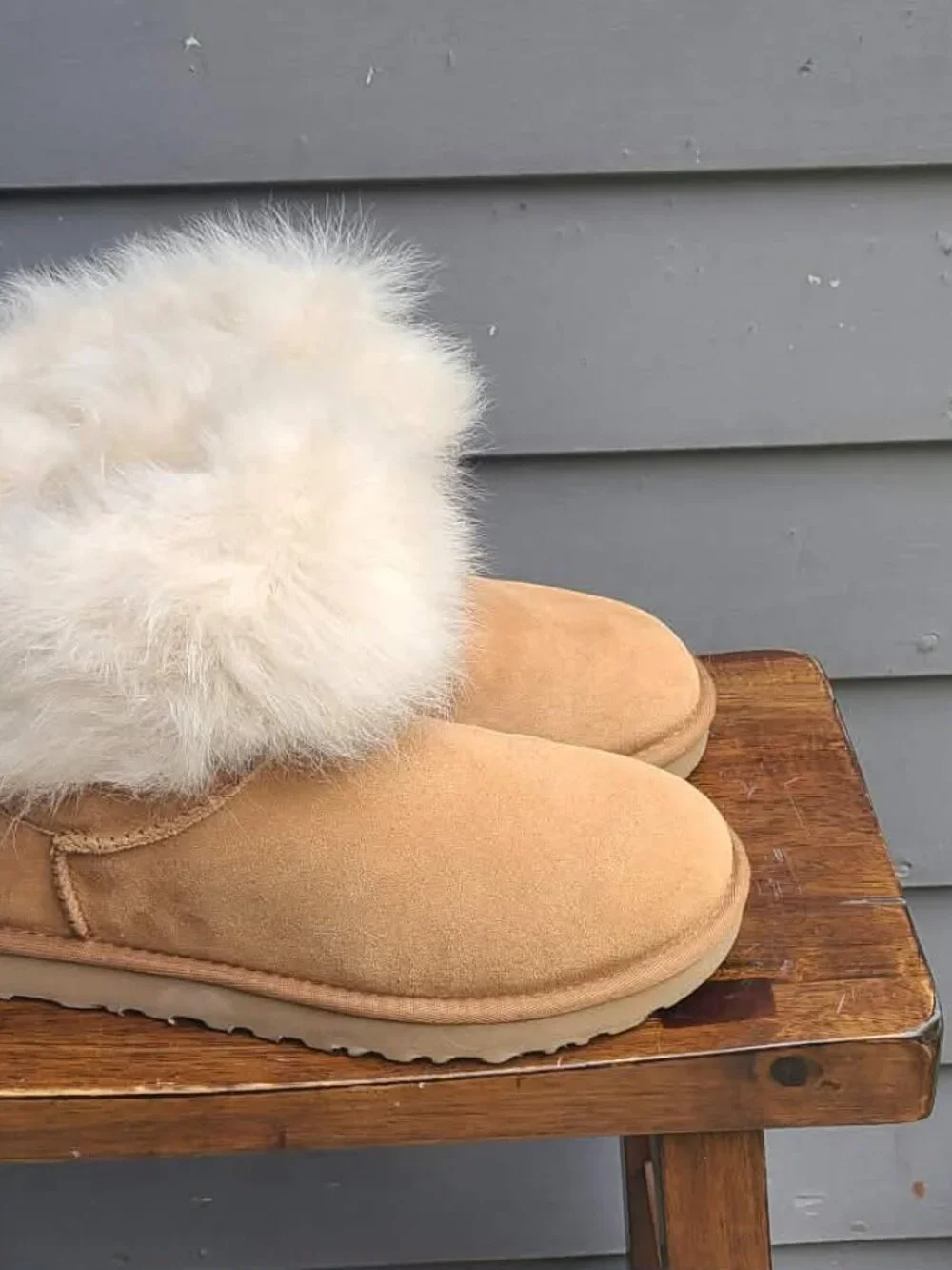 UGG Valentina Chestnut Suede Shearling Boots size 9